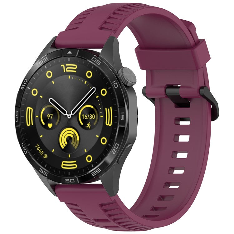 For Huawei Watch 4 / 4 Pro / GT 4 46mm Silicone Watch Strap 22mm Tire Texture Wrist Band - Wine Red