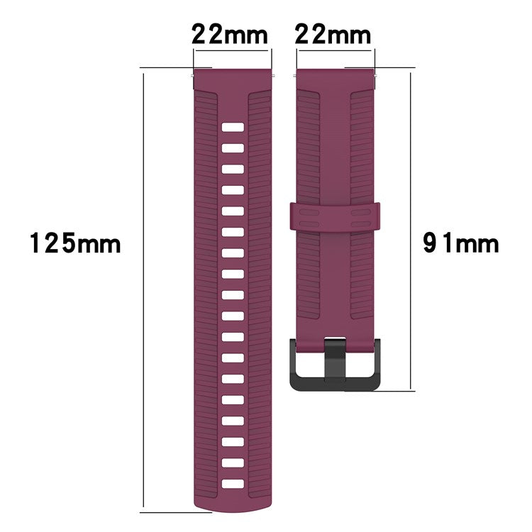 For Huawei Watch 4 / 4 Pro / GT 4 46mm Silicone Watch Strap 22mm Tire Texture Wrist Band - Wine Red