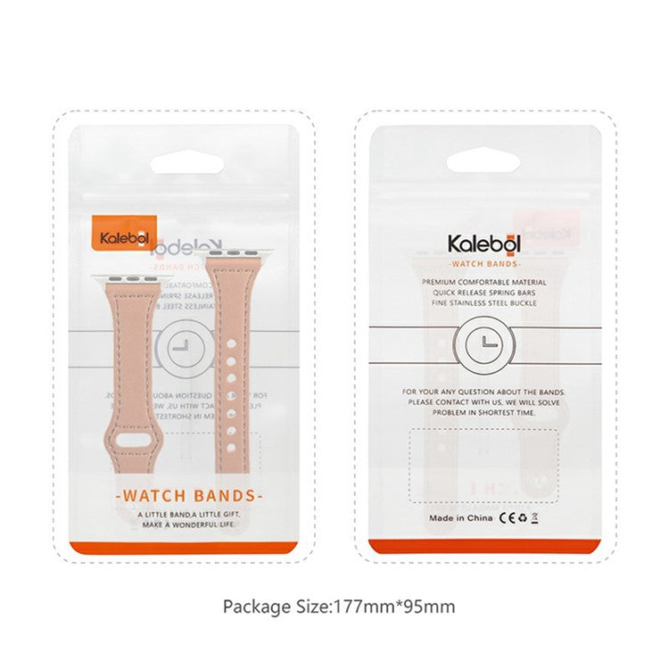 KALEBOL For Apple Watch 10 46mm / Ultra 2 / Ultra 49mm / 9 8 7 45mm / SE (2023) SE (2022) SE 6 5 4 44mm / 3 2 1 42mm Watch Strap, Small Buckle - Black