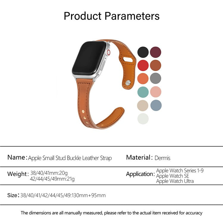 KALEBOL For Apple Watch 10 46mm / Ultra 2 / Ultra 49mm / 9 8 7 45mm / SE (2023) SE (2022) SE 6 5 4 44mm / 3 2 1 42mm Watch Strap, Small Buckle - Black