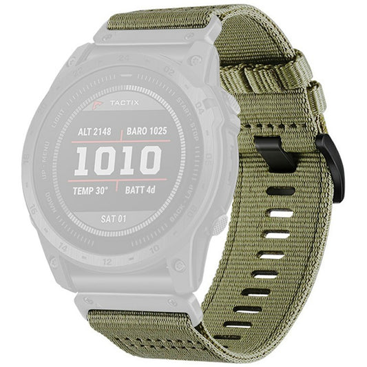 Watchband for Garmin Fenix 8 / Fenix E 47mm / Epix Gen2 / Descent G1 Universal 22mm Quick Release Nylon Canvas Watch Strap - Olive Green