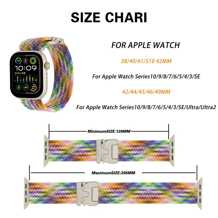 Strap for Apple Watch Series 10 42mm / 9 8 7 41mm / SE (2023) SE (2022) SE 6 5 4 40mm / 3 2 1 38mm Woven Watch Band - Olive Green