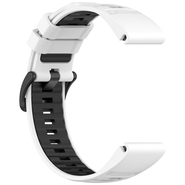 26mm Strap for Garmin Fenix 8 51mm / Enduro 3 / Instinct 2X Universal Silicone Watch Band - White+Black