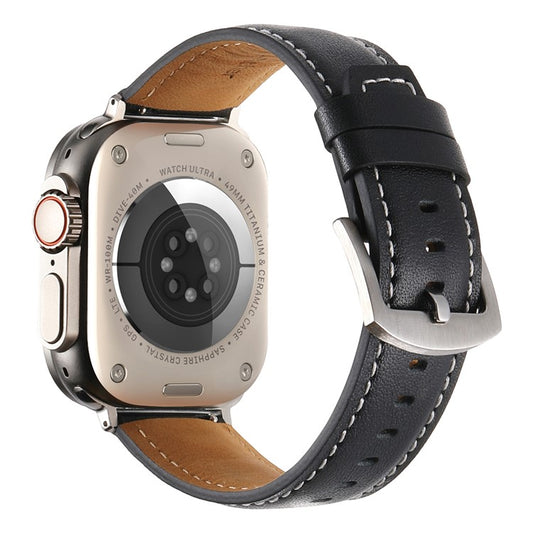 For Apple Watch Series 10 42mm  /  9 8 7 41mm  /  SE (2023) SE (2022) SE 6 5 4 40mm  /  3 2 1 38mm Flat Textured Watch Strap - Black