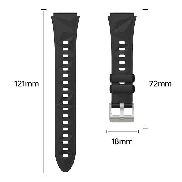 18mm Strap for Huawei Watch GT 5 41mm / GT 4 41mm / Garmin Venu 3S Rhombus Pattern Universal Silicone Watch Band - Dark Blue