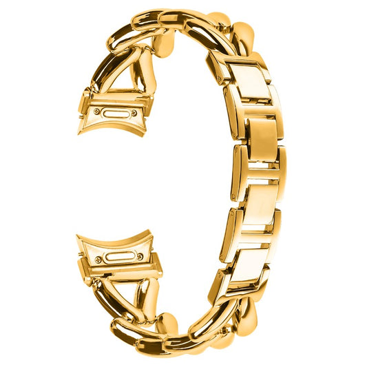 Zinc Alloy Watch Band for Samsung Galaxy Watch 5  /  Watch4 40mm  /  44mm  /  45mm  /  46mm Twisted Watch Strap with Quick Release Connector - Gold