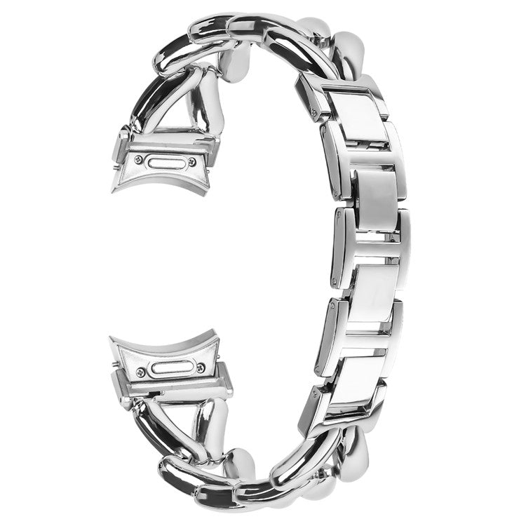 Zinc Alloy Watch Band for Samsung Galaxy Watch 5  /  Watch4 40mm  /  44mm  /  45mm  /  46mm Twisted Watch Strap with Quick Release Connector - Silver