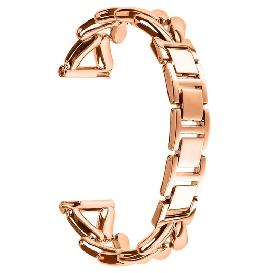 Zinc Alloy Watch Band for Samsung Galaxy Watch4 44mm  /  40mm Twisted Metal Watch Strap Replacement - Rose Gold