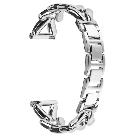 Zinc Alloy Watch Band for Samsung Galaxy Watch4 44mm  /  40mm Twisted Metal Watch Strap Replacement - Silver