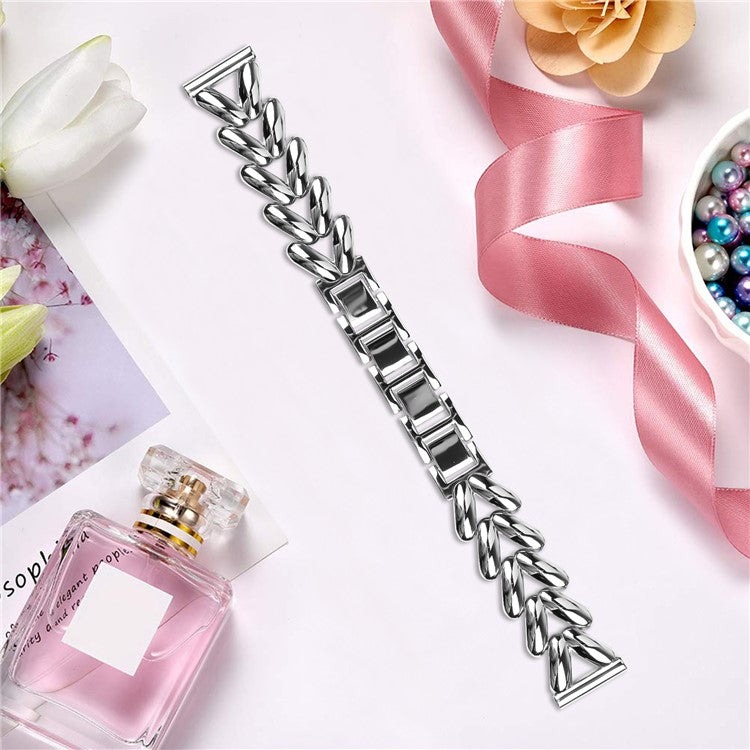 Zinc Alloy Watch Band for Samsung Galaxy Watch4 44mm  /  40mm Twisted Metal Watch Strap Replacement - Silver