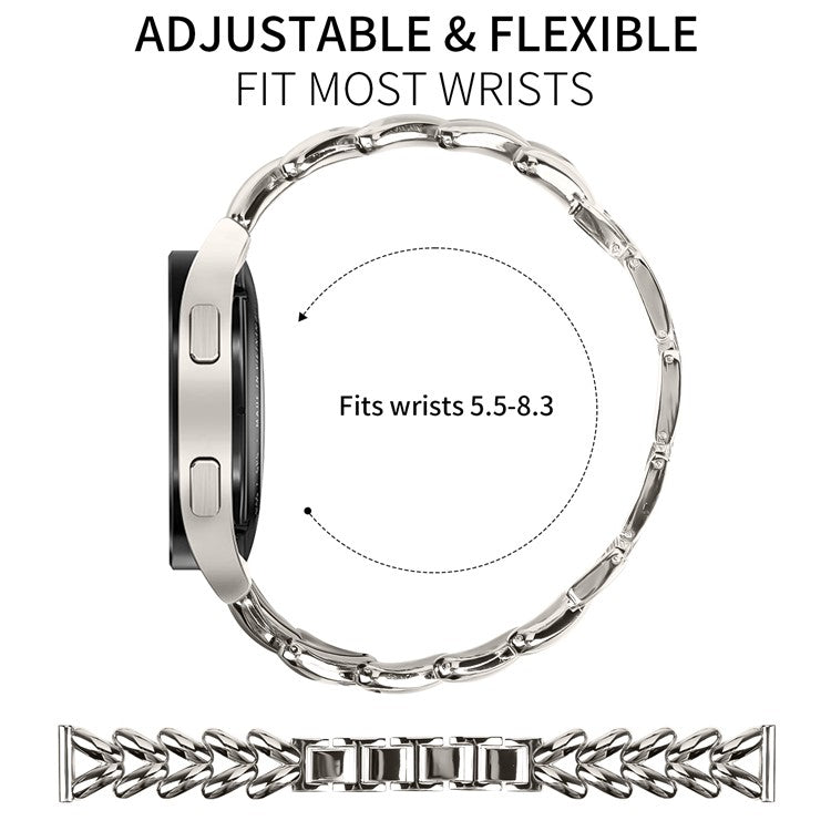 Zinc Alloy Watch Band for Realme TechLife Watch S100 Twisted Metal Watch Strap Replacement - Starlight