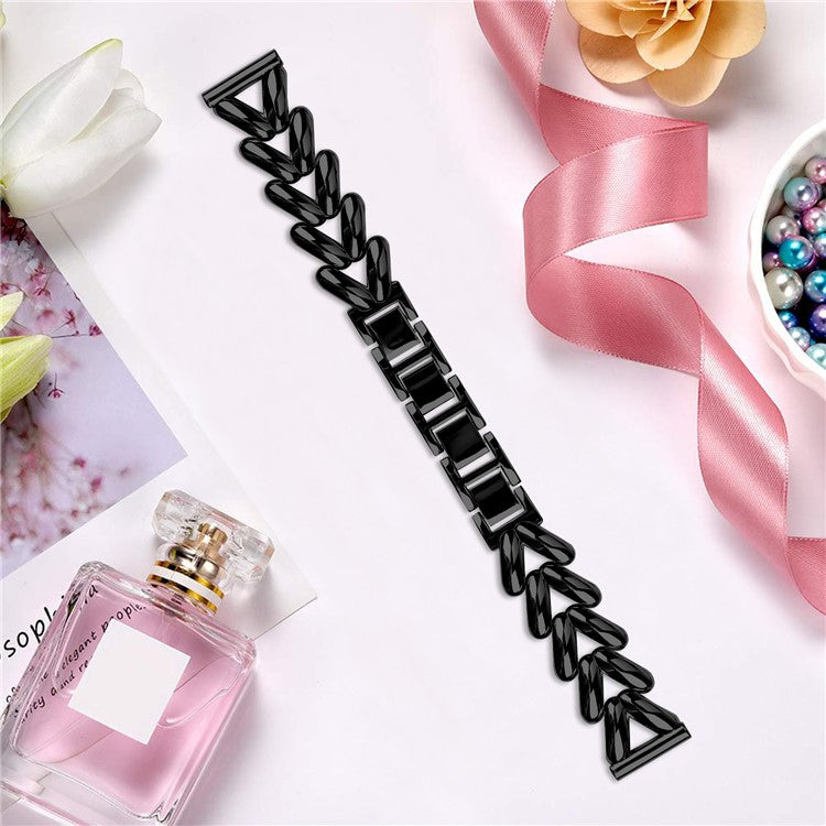 Zinc Alloy Watch Band for TicWatch 2 Twisted Metal Watch Strap Replacement - Black