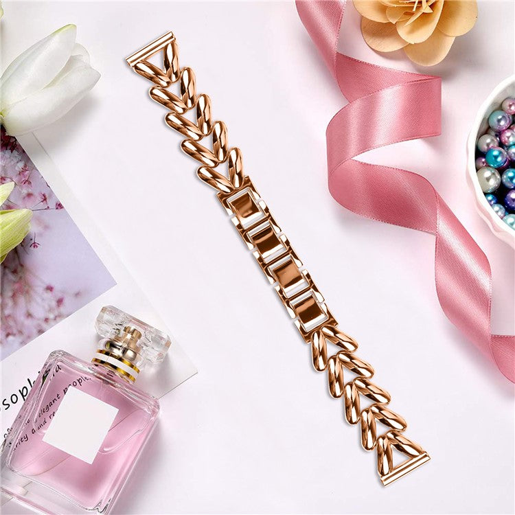 Zinc Alloy Watch Band for Verizon GizmoWatch 2 Twisted Metal Watch Strap Replacement - Rose Gold