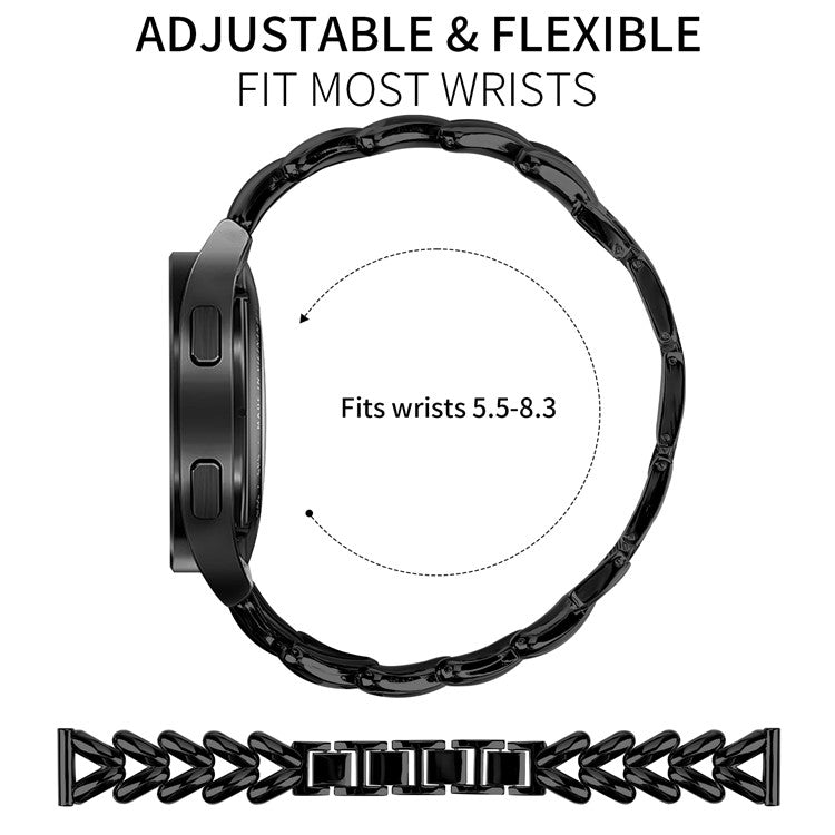 Zinc Alloy Watch Band for Verizon Gizmo Watch 1 Twisted Metal Watch Strap Replacement - Black
