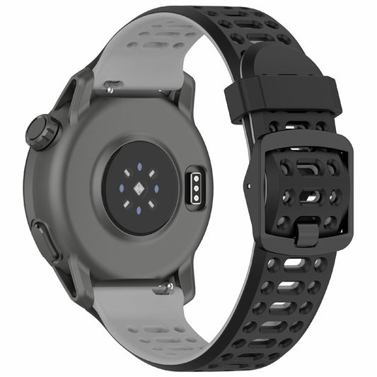 For Coros Pace 3  /  Apex 2 Pro  /  Apex Pro Silicone Watch Band Dual Color 22mm Watch Strap - Black  /  Grey
