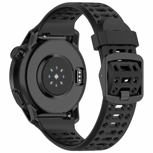 For Coros Pace 2  /  Apex 2  /  Apex 42mm Silicone Watch Band Solid Color 20mm Watch Strap - Black