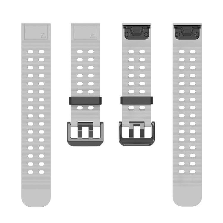 26mm Silicone Strap for Garmin Fenix 8 51mm / Enduro 3 / Instinct 2X Multiple Holes Watchband - Grey