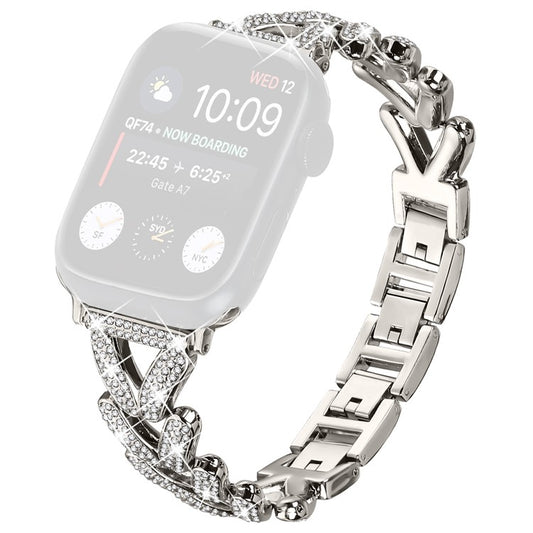 Zinc Alloy Twisted Watch Band for Apple Watch 10 42mm  /  9 8 7 41mm  /  SE (2023)  /  (2022)  /  (2020) 6 5 4 40mm  /  3 2 1 38mm - Starlight