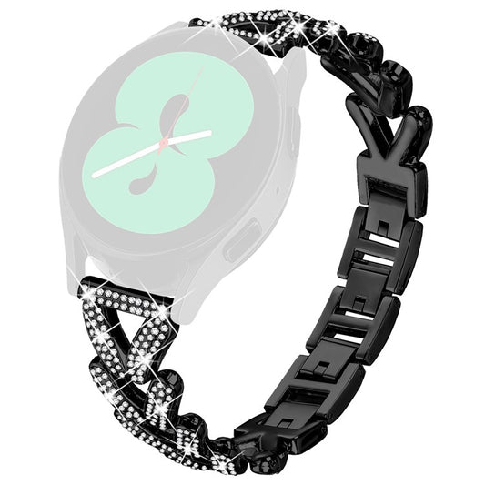 Zinc Alloy Twisted Watch Band Rhinestone Decor for Huami Amazfit GTS Watch Strap - Black