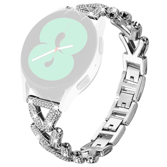 Zinc Alloy Twisted Watch Band Rhinestone Decor for Withings Steel Watch Strap - Silver