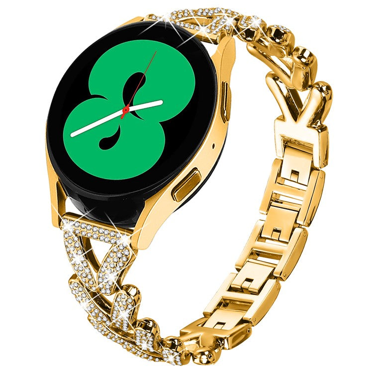 Zinc Alloy Twisted Watch Band Rhinestone Decor for Huawei Watch GT 2 42mm Watch Strap - Gold