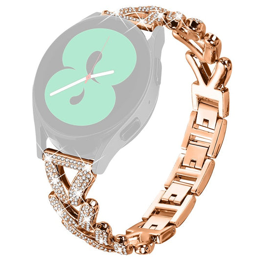 Zinc Alloy Twisted Watch Band Rhinestone Decor for Verizon GizmoWatch 2 Watch Strap - Rose Gold
