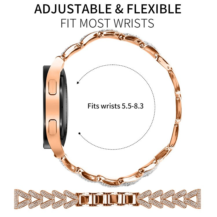 Zinc Alloy Twisted Watch Band Rhinestone Decor for Verizon GizmoWatch 2 Watch Strap - Rose Gold