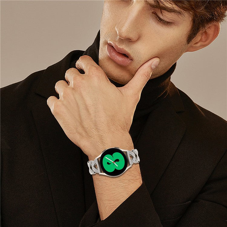 Zinc Alloy Twisted Watch Band Rhinestone Decor for Verizon Gizmo Watch 3 Watch Strap - Starlight