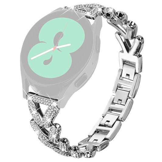 Zinc Alloy Twisted Watch Band Rhinestone Decor for Realme TechLife Watch S100 Watch Strap - Silver
