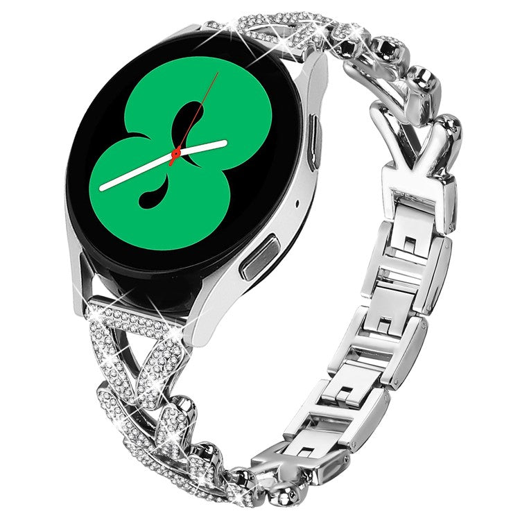 Zinc Alloy Twisted Watch Band Rhinestone Decor for TicWatch E  /  TicWatch E3 Watch Strap - Silver