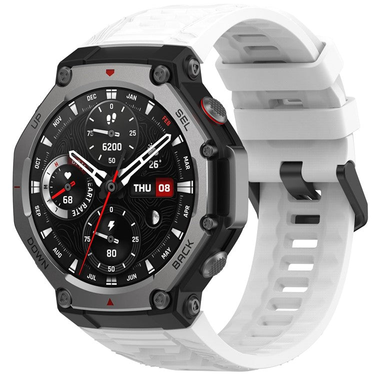 For Huami Amazfit T-Rex 3 Silicone Watch Band Breathable Soft Strap - White