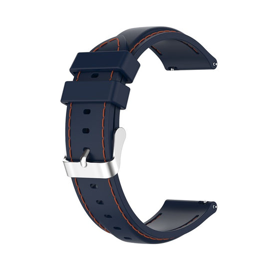 Sewing Line Design Silicone Adjustable Watch Band Strap Replacement for Samsung Galaxy Watch3 45mm / Gear S3 Classic/Frontier/Huawei Watch 3/Watch 3 Pro - Dark Blue