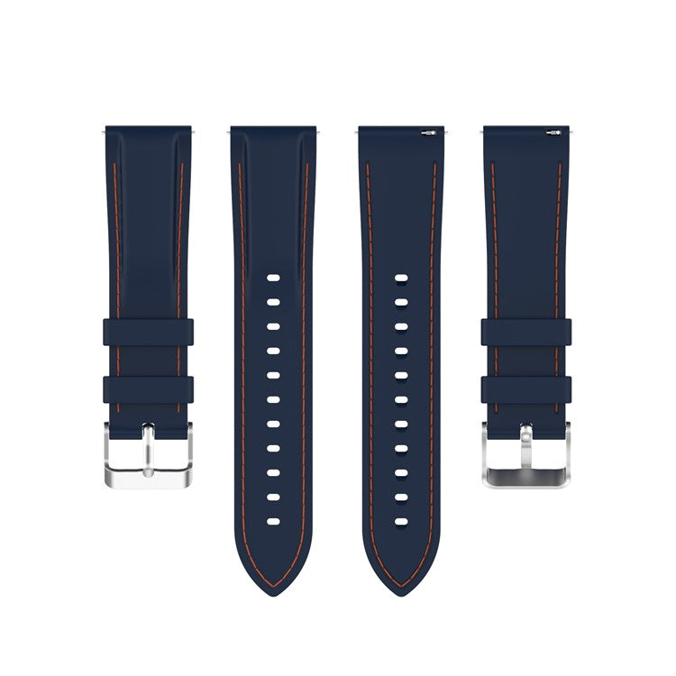 Sewing Line Design Silicone Adjustable Watch Band Strap Replacement for Samsung Galaxy Watch3 45mm / Gear S3 Classic/Frontier/Huawei Watch 3/Watch 3 Pro - Dark Blue