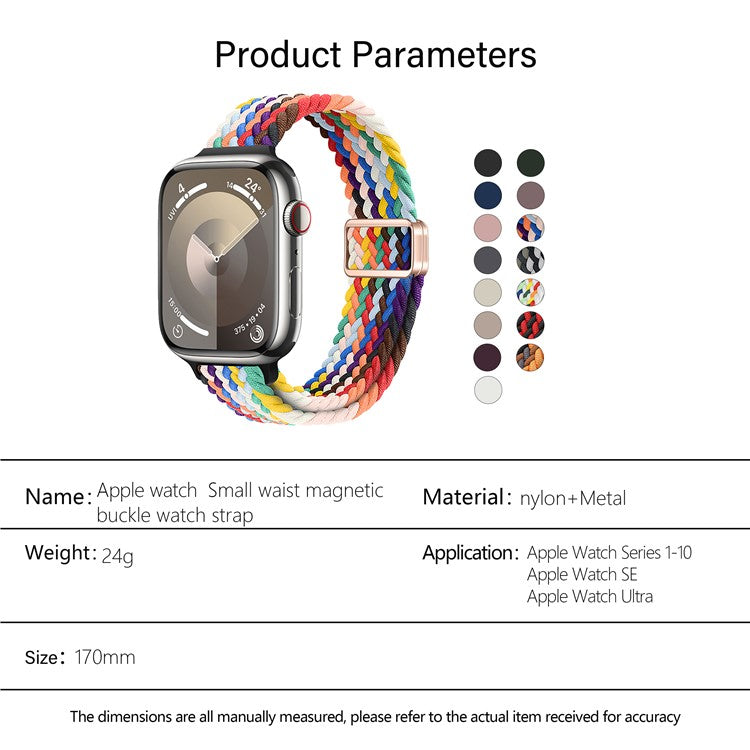 KALEBOL Braided Watch Strap For Apple Watch Series 10 9 8 7 SE 6 5 4 3 2 1 42mm 41mm 40mm 38mm Magnetic Nylon Sport Wristbands - Spring Cherry