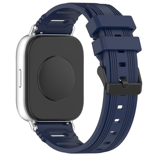 22mm Universal Silicone Watch Band For Huawei Watch GT 5 Pro 46mm  /  GT 5 46mm  /  GT 4 46mm Vertical Stripes Strap - Navy Blue
