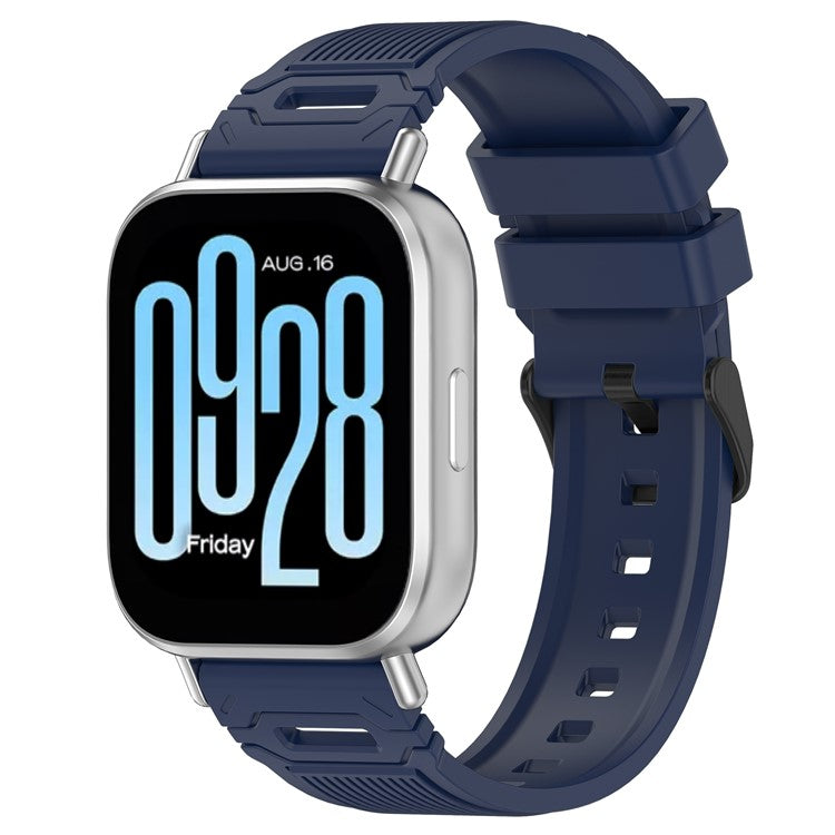 22mm Universal Silicone Watch Band For Huawei Watch GT 5 Pro 46mm  /  GT 5 46mm  /  GT 4 46mm Vertical Stripes Strap - Navy Blue