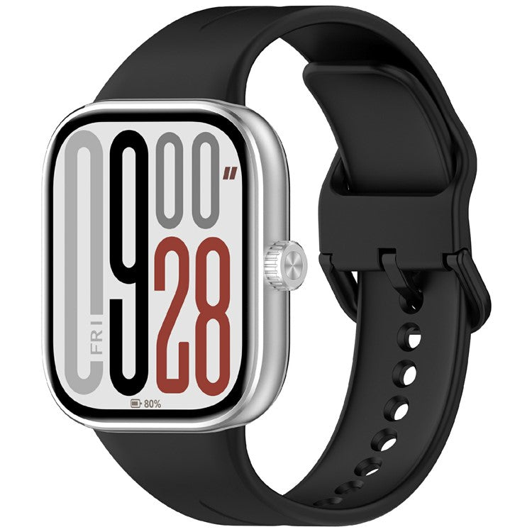 Silicone Strap for Xiaomi Smart Band 9 Pro  /  8 Pro  /  Redmi Watch 5 eSIM  /  5  /  4 Adjustable Watch Band - Black
