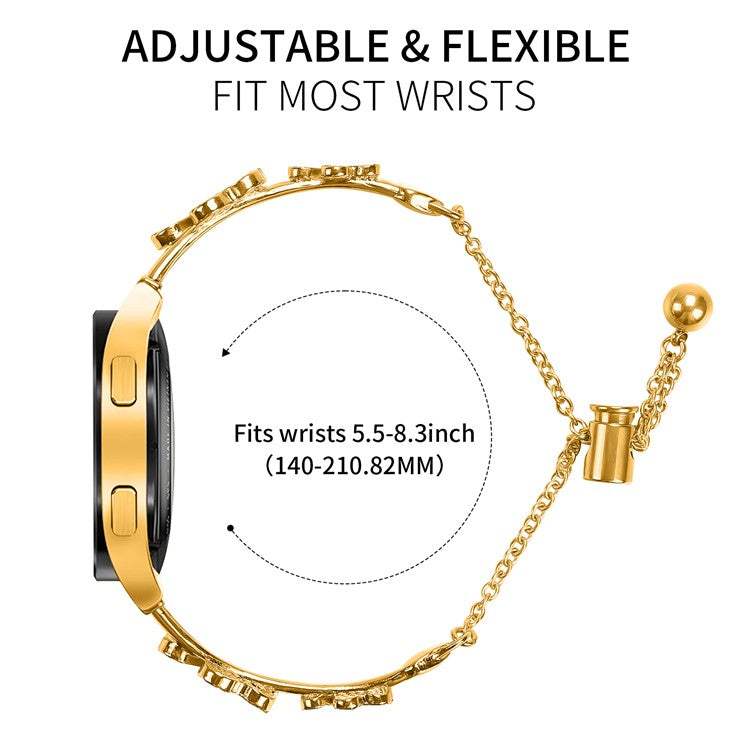 For Haylou BLING LS12 Watchband Heart Clover Decor Zinc Alloy Metal Strap - Gold