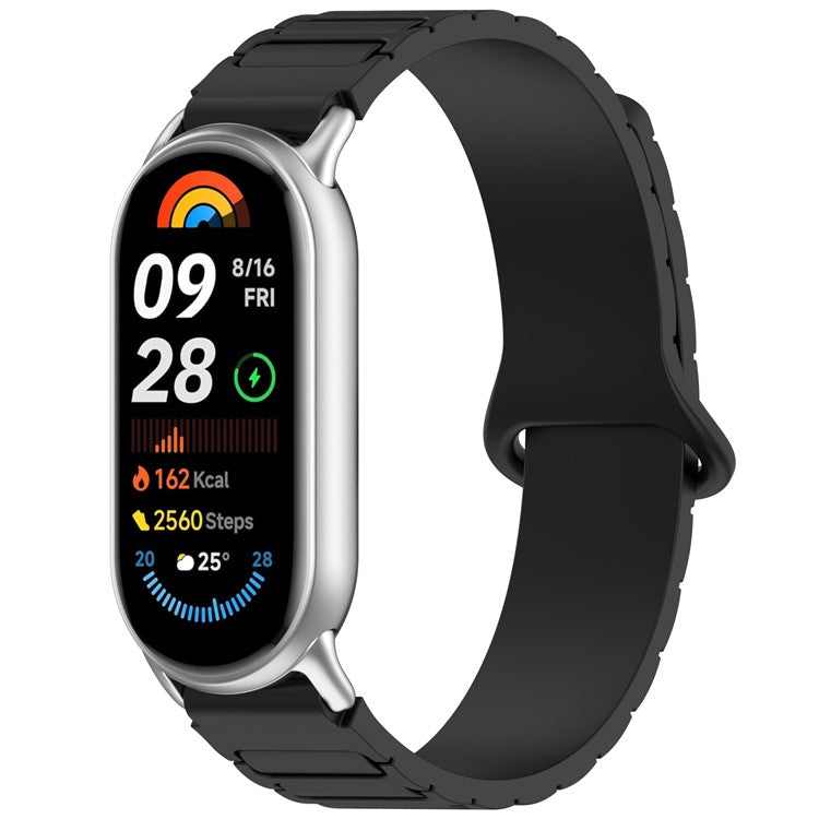 12mm Magnetic Watch Band Silicone Strap Compatible with 12mm Metal Frame / Connectors - Black
