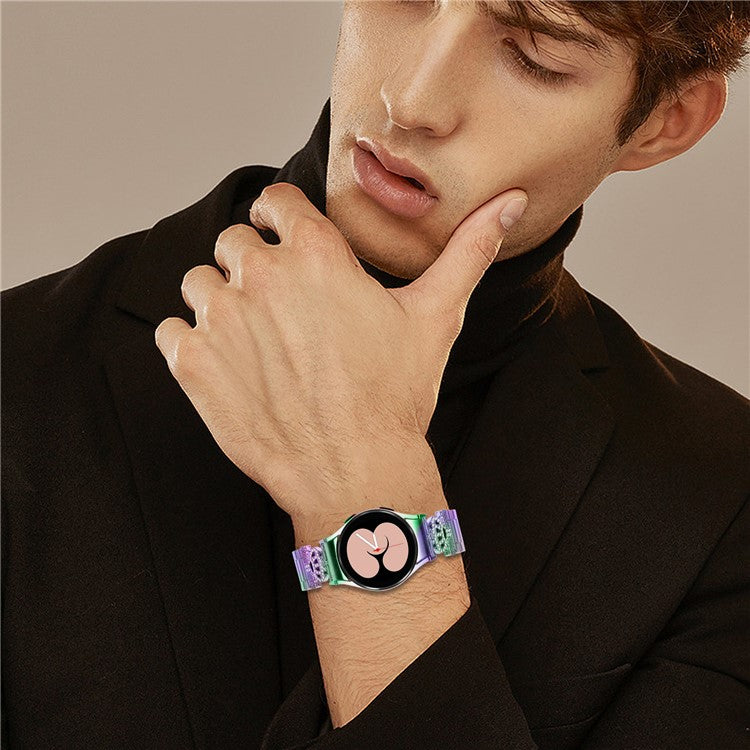 Metal Strap with Quick Release Connector for Samsung Galaxy Watch 5 Pro / 5 / 5 Active / 4 / 4 Classic / 4 Active Crown Shape Watch Band - Colorful