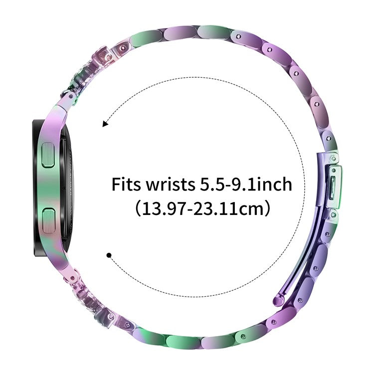 Metal Strap with Quick Release Connector for Samsung Galaxy Watch 5 Pro / 5 / 5 Active / 4 / 4 Classic / 4 Active Crown Shape Watch Band - Colorful
