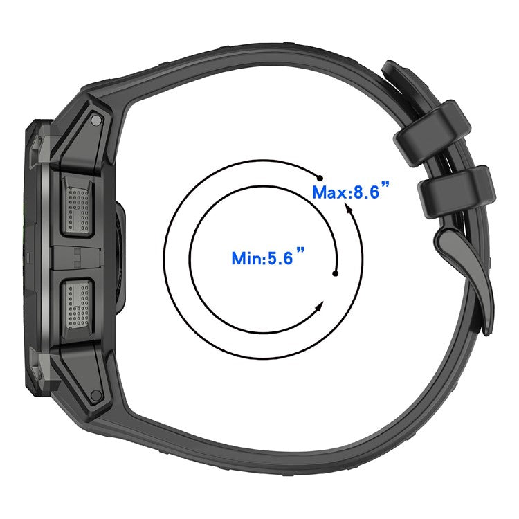 22mm Silicone Strap For Garmin Instinct 3 Solar  /  Instinct 3 AMOLED 45mm Replacement Watch Band - Black