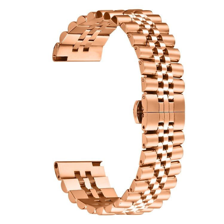 For Honor Watch GS Pro Wrist Band 5-Bead Stainless Steel Butterfly Clasp Watch Strap - Rose Gold