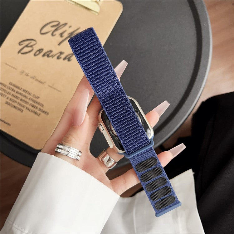 Watch Band for Apple Watch Series 10 Ultra 9 8 7 SE 6 5 4 3 2 1 46mm 49mm 45mm 44mm 42mm Diagonal Stripes Adjustable Nylon Strap - Beige