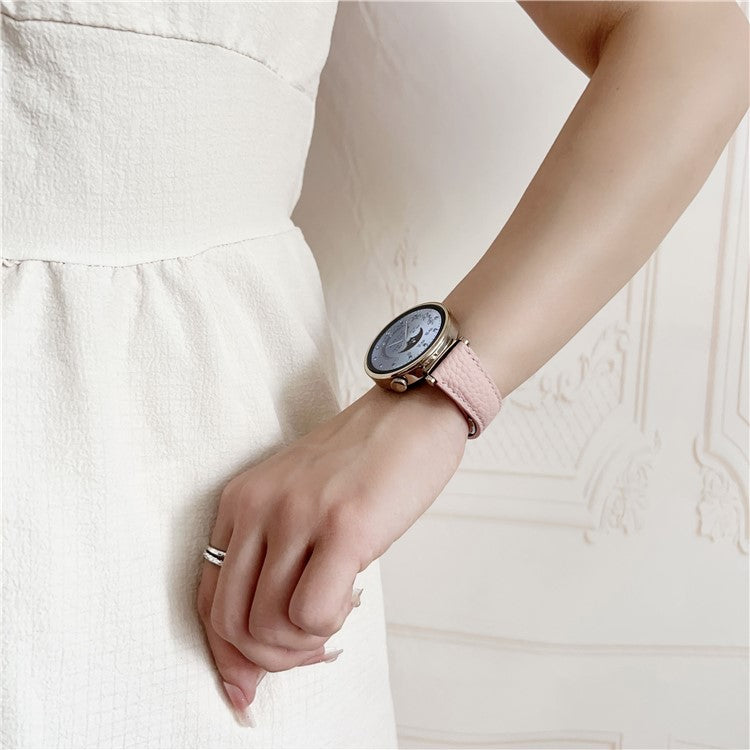 For Huawei Watch GT 5 41mm Genuine Cow Leather Watch Band 18mm Replace Strap with Magnetic Clasp - Brown