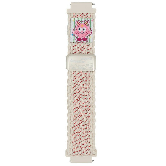 18mm Nylon Strap for Huawei Watch GT 5 41mm / GT 4 41mm / Garmin Venu 3S / 2S Little Monsters Decor Braided Watch Band - Light Pink