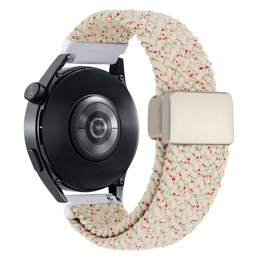 22mm Universal Wrist Strap Magnetic Buckle Nylon Braided Smart Watch Band - Starlight Colorful