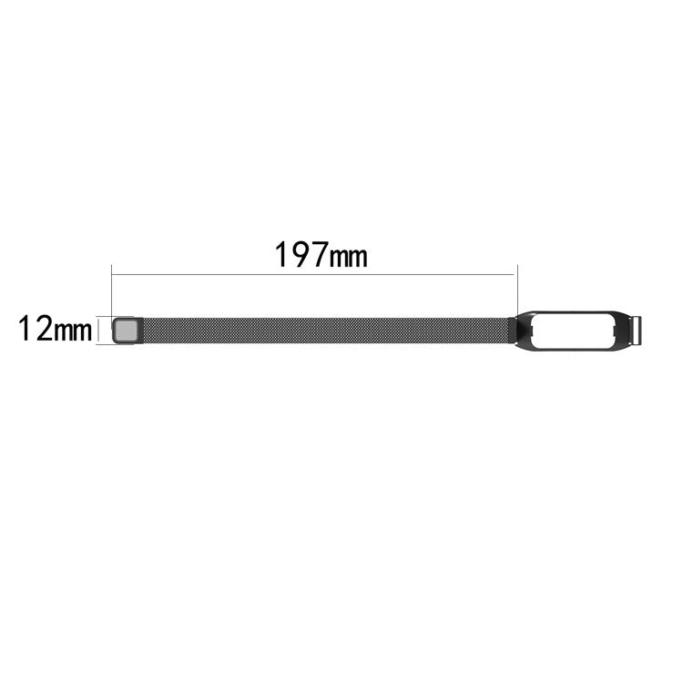 Stainless Steel Smartwatch Strap Replace Milanese Watch Band for Samsung Galaxy Fit 2 SM-R220 - Black
