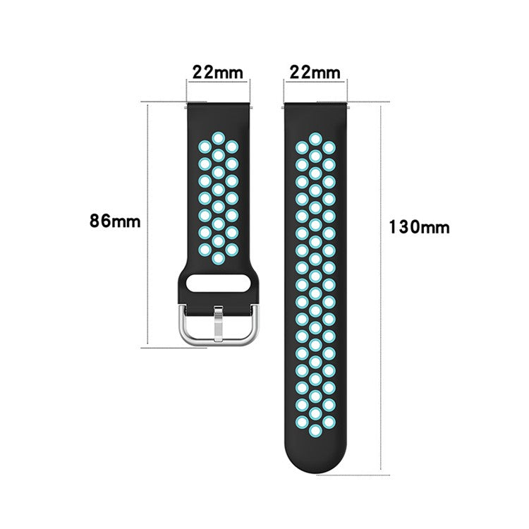 20mm Dual Color Silicone Watchband Strap for Samsung Galaxy Watch6 40mm 44mm / Watch6 Classic 43mm 47mm / Watch 5 40mm 44mm / 5 Pro 45mm / Watch4 40mm 44mm - Light Pink / Teal