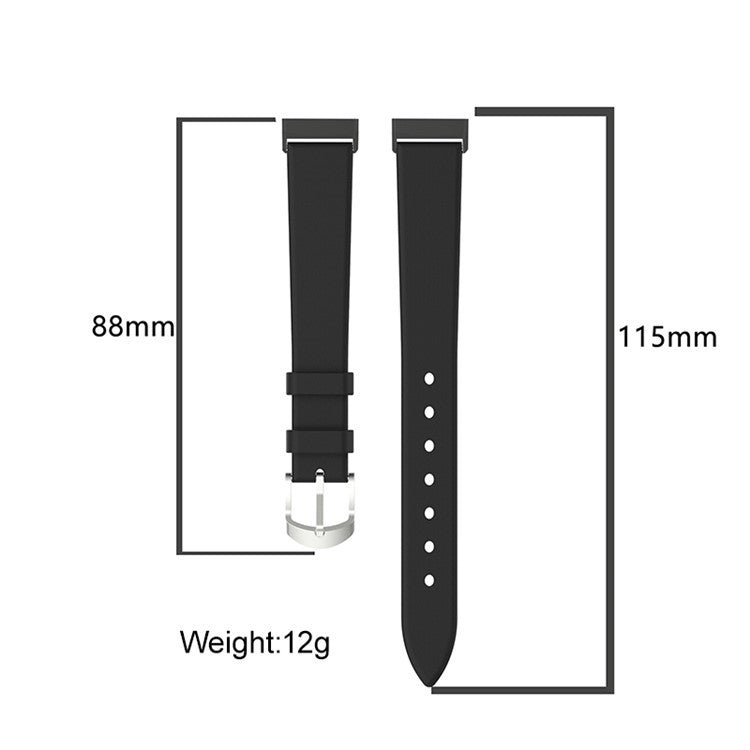 Genuine Leather Replacement Watch Band Adjustable Wrist Strap for Fitbit Luxe - Blue